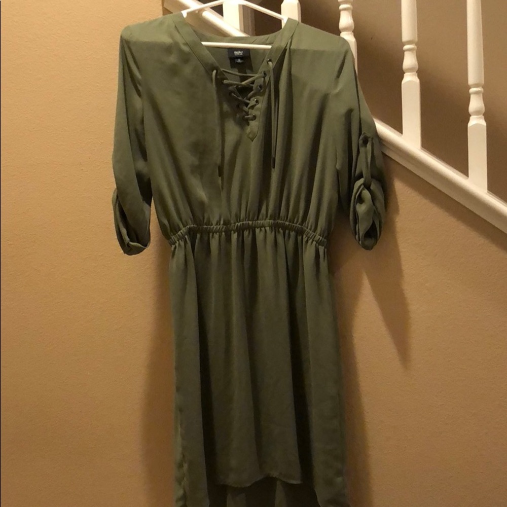 Mossimo olive green shirt dress